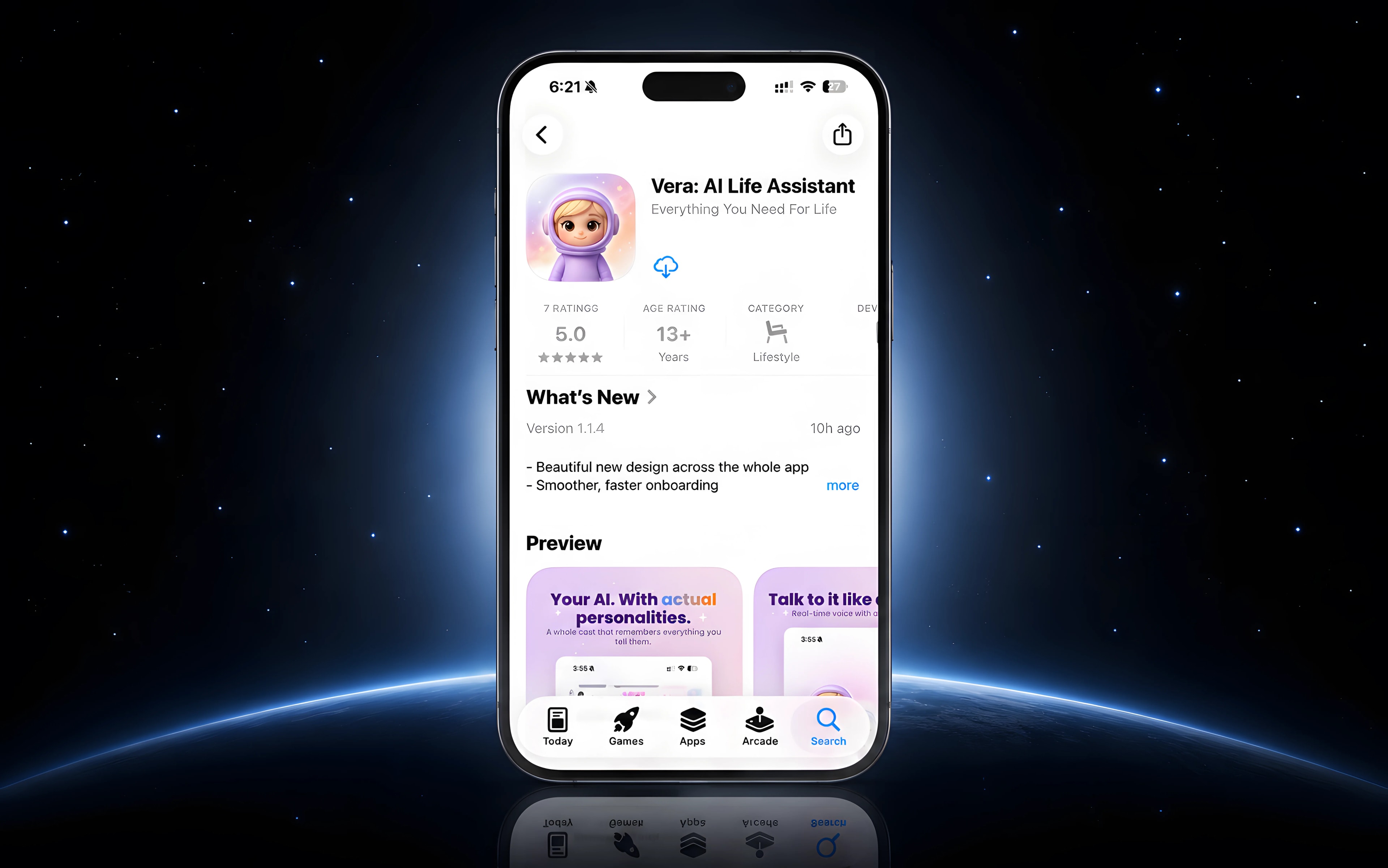 App Store listing