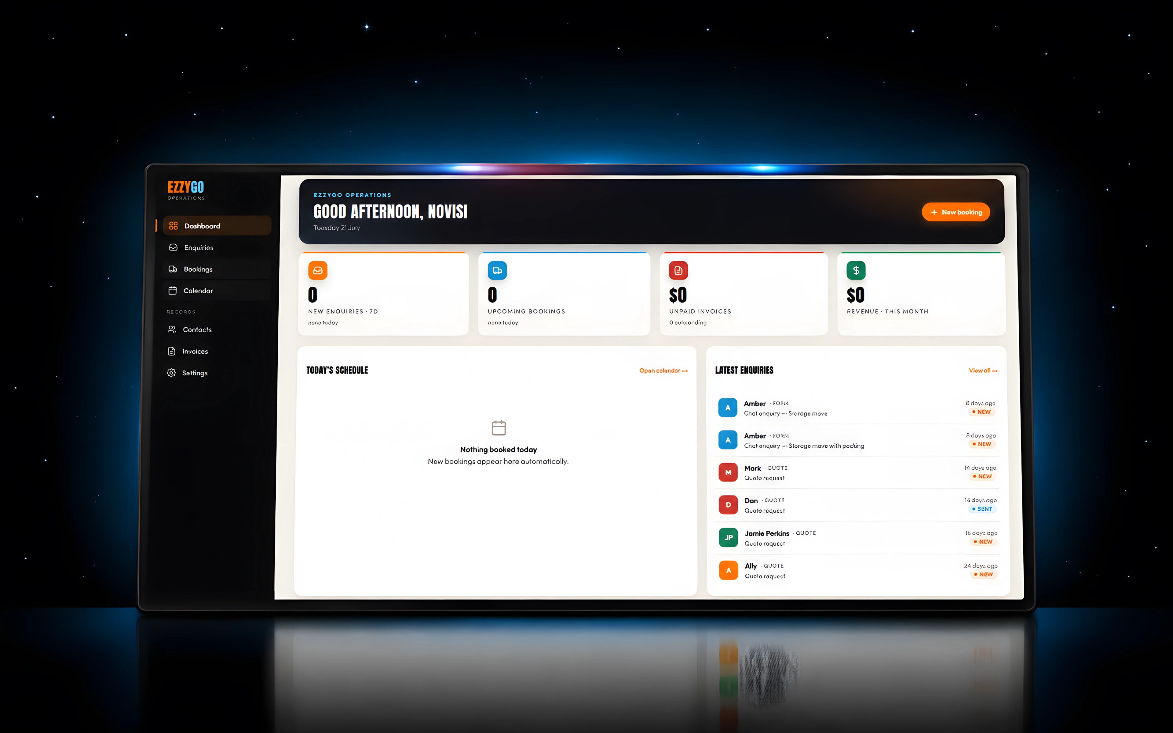 Client portal dashboard